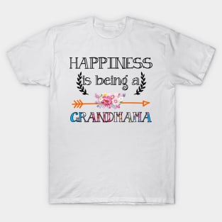 Happiness is being Grandmama floral gift T-Shirt